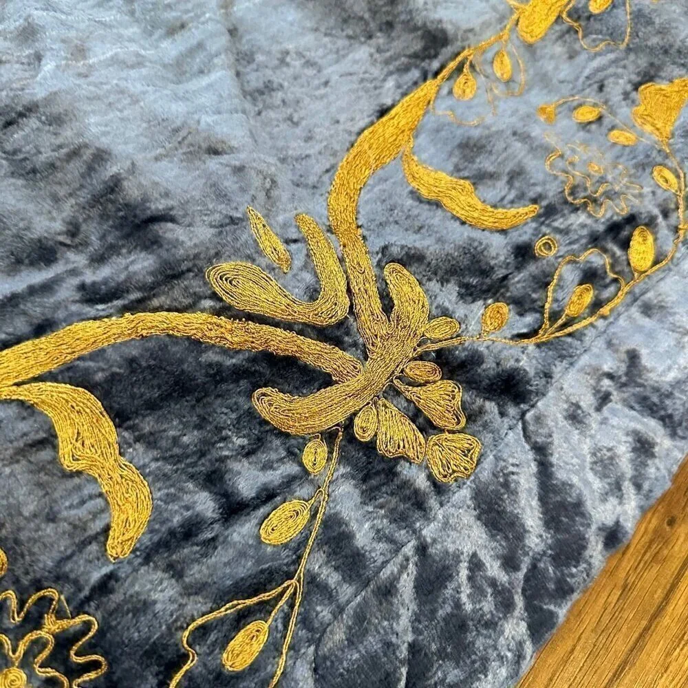 Velvet embroidered euro shams